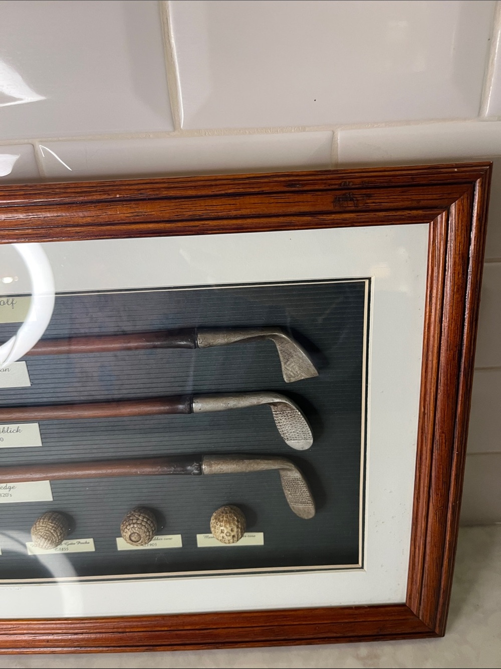 Framed History of Golf Evolution of Clubs Irons Balls Shadow Box Display Vintage - Picture 5 of 13